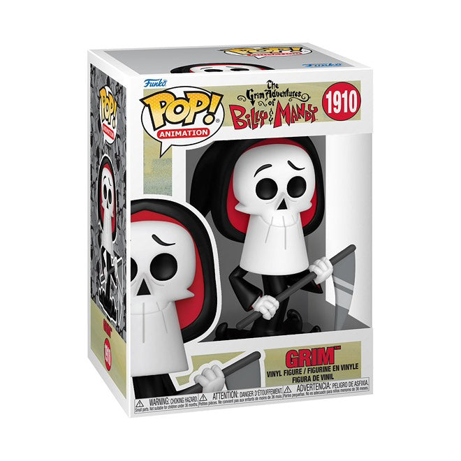 Funko Pop! Animation Grim from The Grim Adventures of Billy and Mandy, collectible figure with detailed features and stylized design.