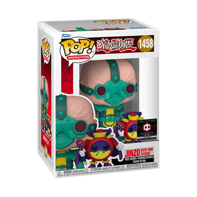 Funko Pop! Yu-Gi-Oh Jinzo with Time Wizard figure, collectible toy from Funko Pop! Animation series, Chalice Collectables exclusive