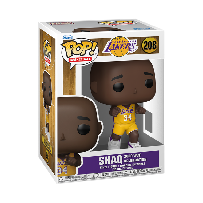 Funko Pop! NBA LA Lakers Shaq 2000 WCF Celebration figure by Shak's Pop Shop, featuring Shaq in Lakers basketball uniform.