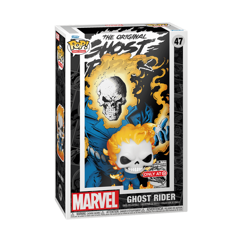 Funko Pop! Marvel's Ghost Rider comic cover figure, exclusive collectible from Shak's Pop Shop featuring Ghost Rider in comic art style