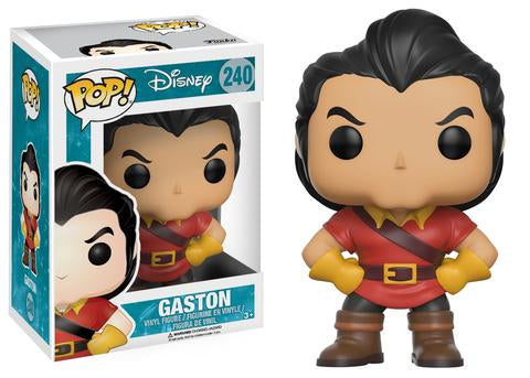 Funko Pop! Disney Beauty and the Beast Gaston figure with detailed sculpt and vibrant colors, collectible toy from Shak's Pop Shop.