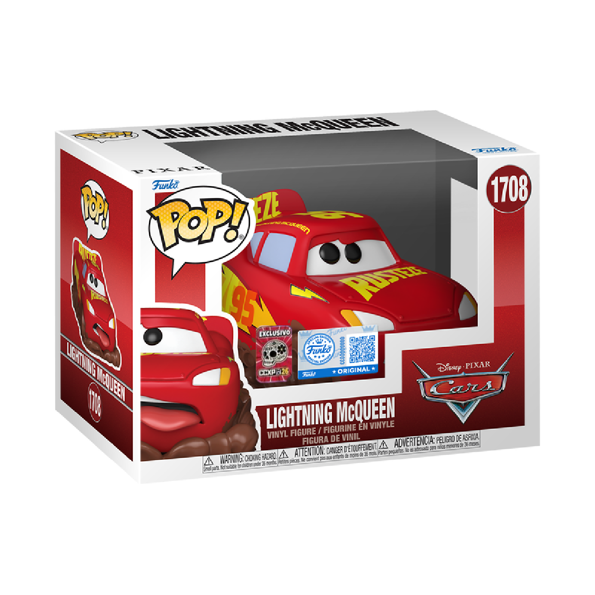 Funko Pop! Disney Cars Lightning McQueen figure from Shak's Pop Shop, 2026 CCXP Mexico exclusive collectible toy.