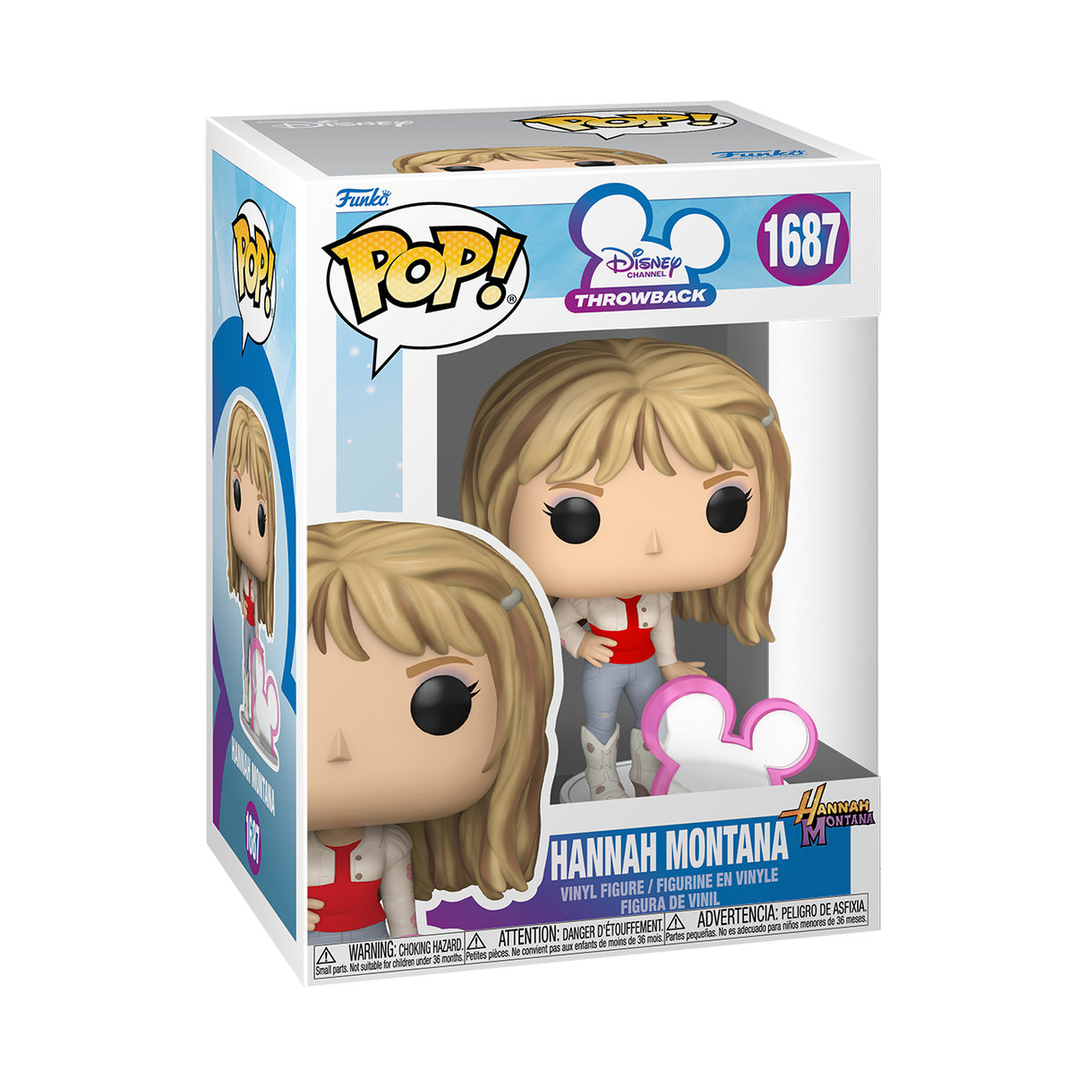 Funko Pop! Disney Hannah Montana figure from Disney Channel Throwback collection, featuring the iconic pop star character.