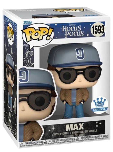 Funko Pop! Disney Hocus Pocus Max figure, collectible vinyl toy from Shak's Pop Shop, featuring the character in detailed costume.