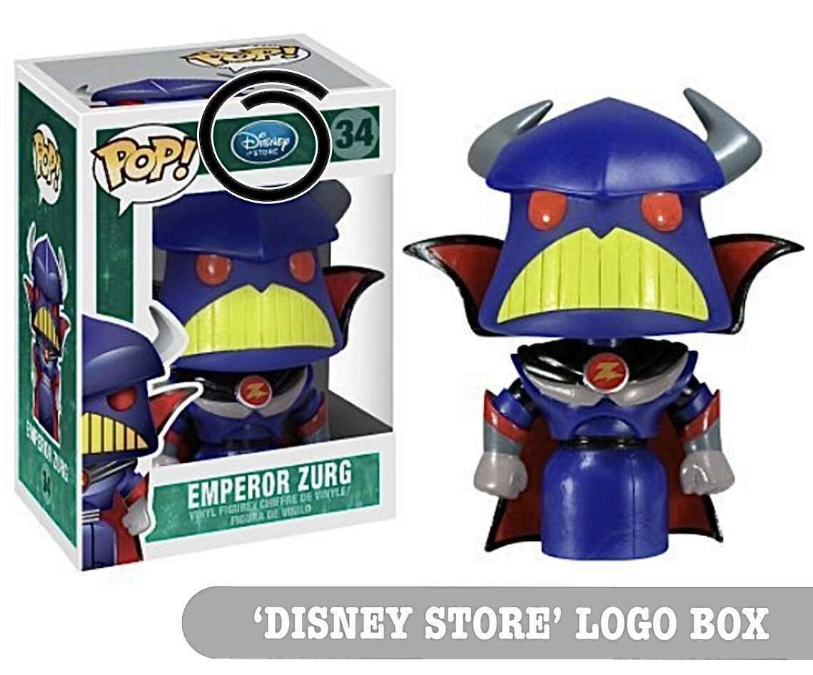 Funko Pop! Disney Toy Story Emperor Zurg figure, non-bobblehead, with Disney Store logo, collectible toy from Shak's Pop Shop.