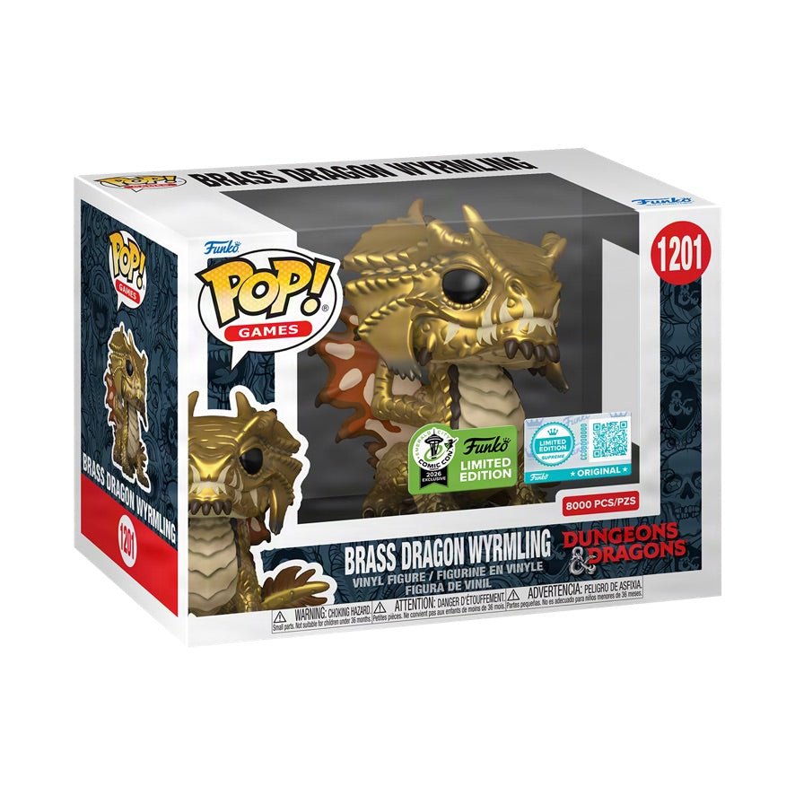 Funko Pop! Brass Dragon Wyrmling from Dungeons and Dragons, Supreme Edition, 2026 ECCC Convention Exclusive, in box.