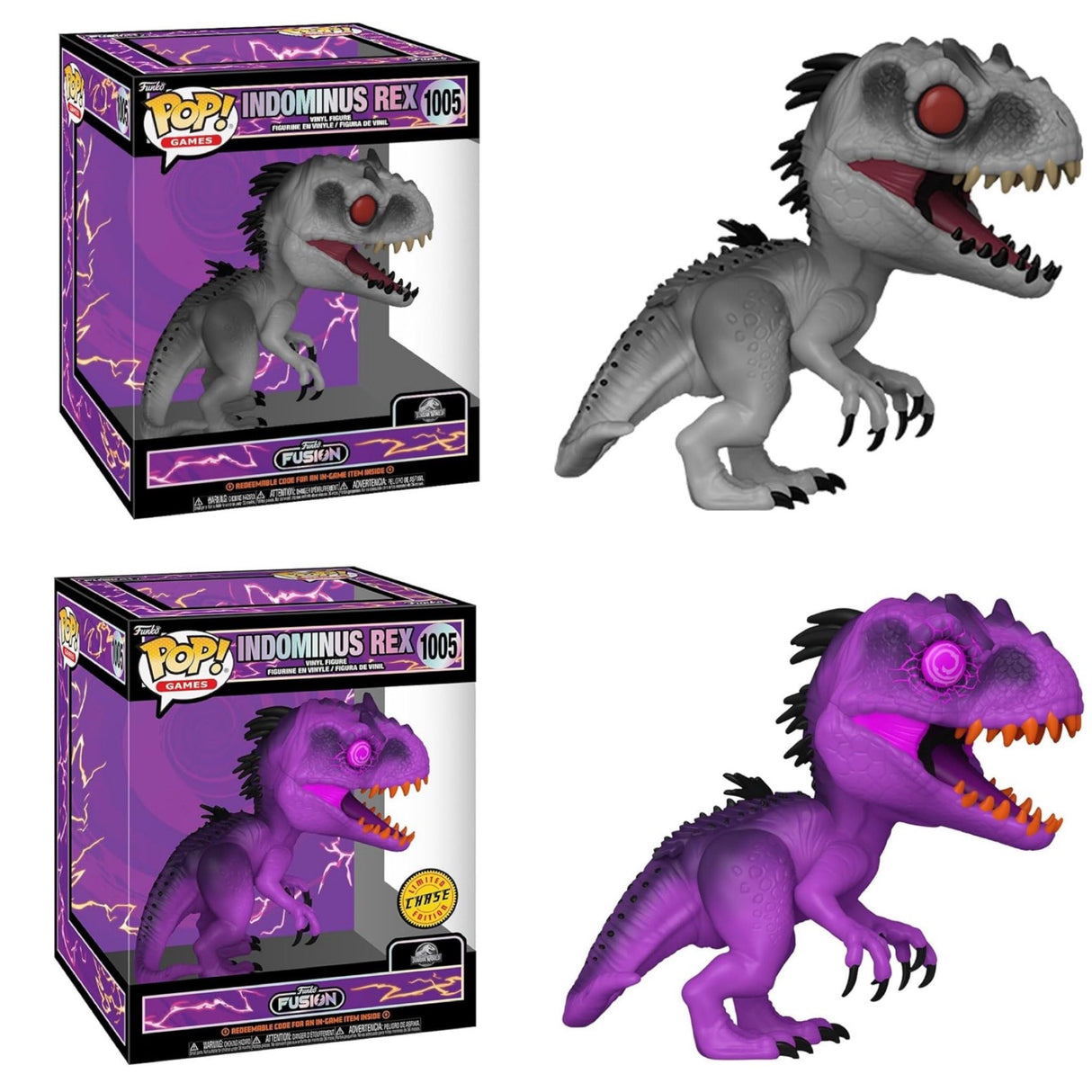 Funko Pop! Games: Funko Fusion Super Indominus Rex action figure, 6-inch collectible with a chance of a chase variant.