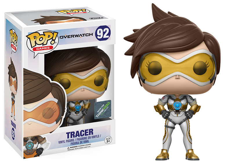 Funko Pop! Games Overwatch Tracer (Posh) figure with box imperfection, collectible vinyl figure from Shak's Pop Shop.