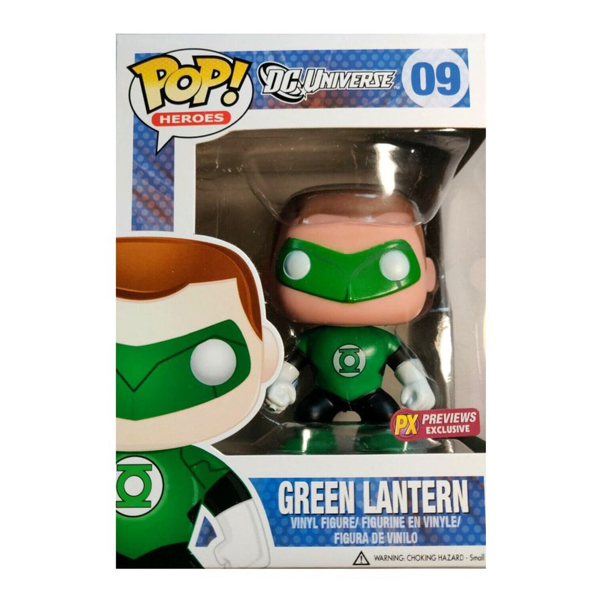 Funko Pop! Heroes DC Universe Green Lantern figure, PX Previews Exclusive, collectible toy with green lantern costume and iconic design