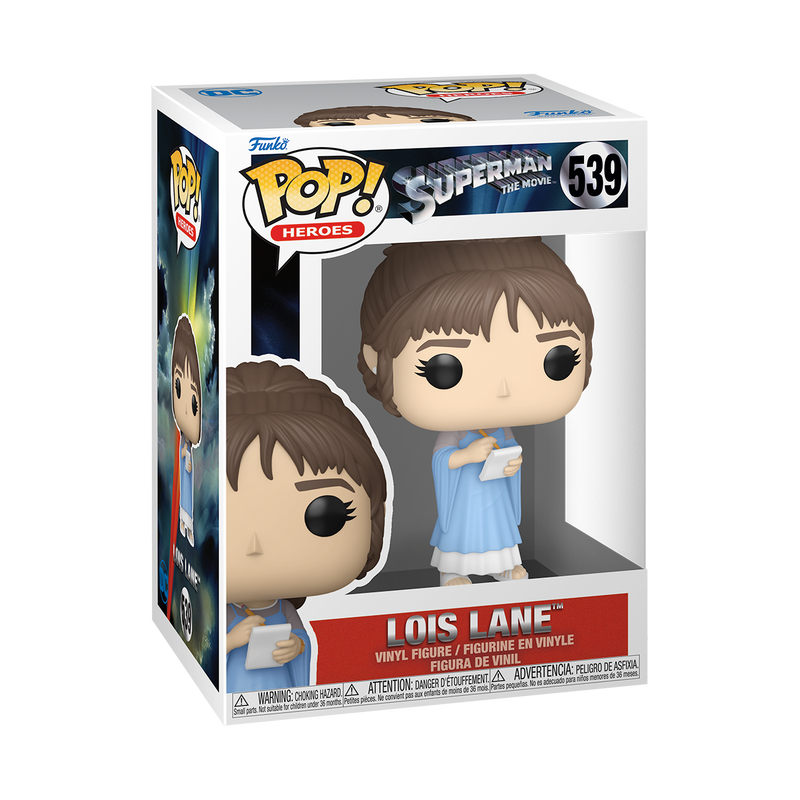 Funko Pop! Heroes Lois Lane from Superman The Movie, collectible vinyl figure by Shak's Pop Shop, dressed as Lois Lane in 1978.
