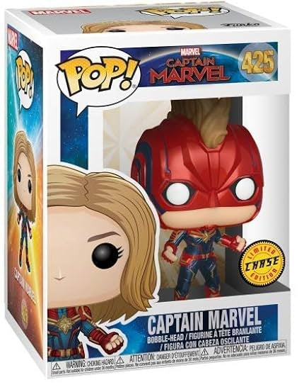 Funko Pop! Marvel Captain Marvel Chase figure with detailed costume and dynamic pose, featuring signature styling and vibrant colors.