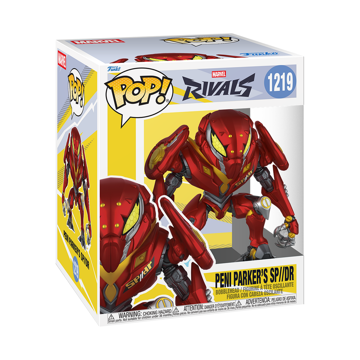 Funko Pop! Marvel: Marvel Rivals Peni Parker figure, 6-inch vinyl toy with detailed design, from Shak's Pop Shop.