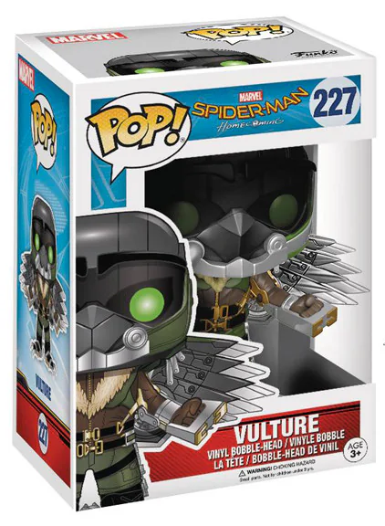 Funko Pop! Marvel Spider-Man Homecoming Vulture collectible figure with detailed design and vibrant colors.