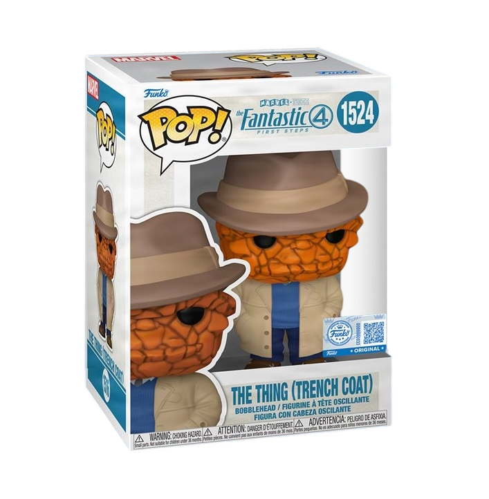 Funko Pop! Marvel Fantastic Four The Thing in trench coat, special edition vinyl figure with detailed sculpt and vibrant colors