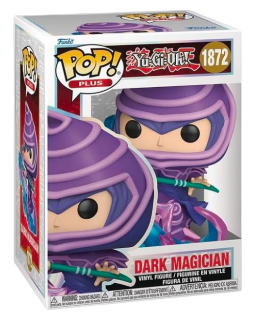 Funko Pop! Plus figure of Dark Magician from Yu-Gi-Oh, collectible toy with detailed design and iconic character features.