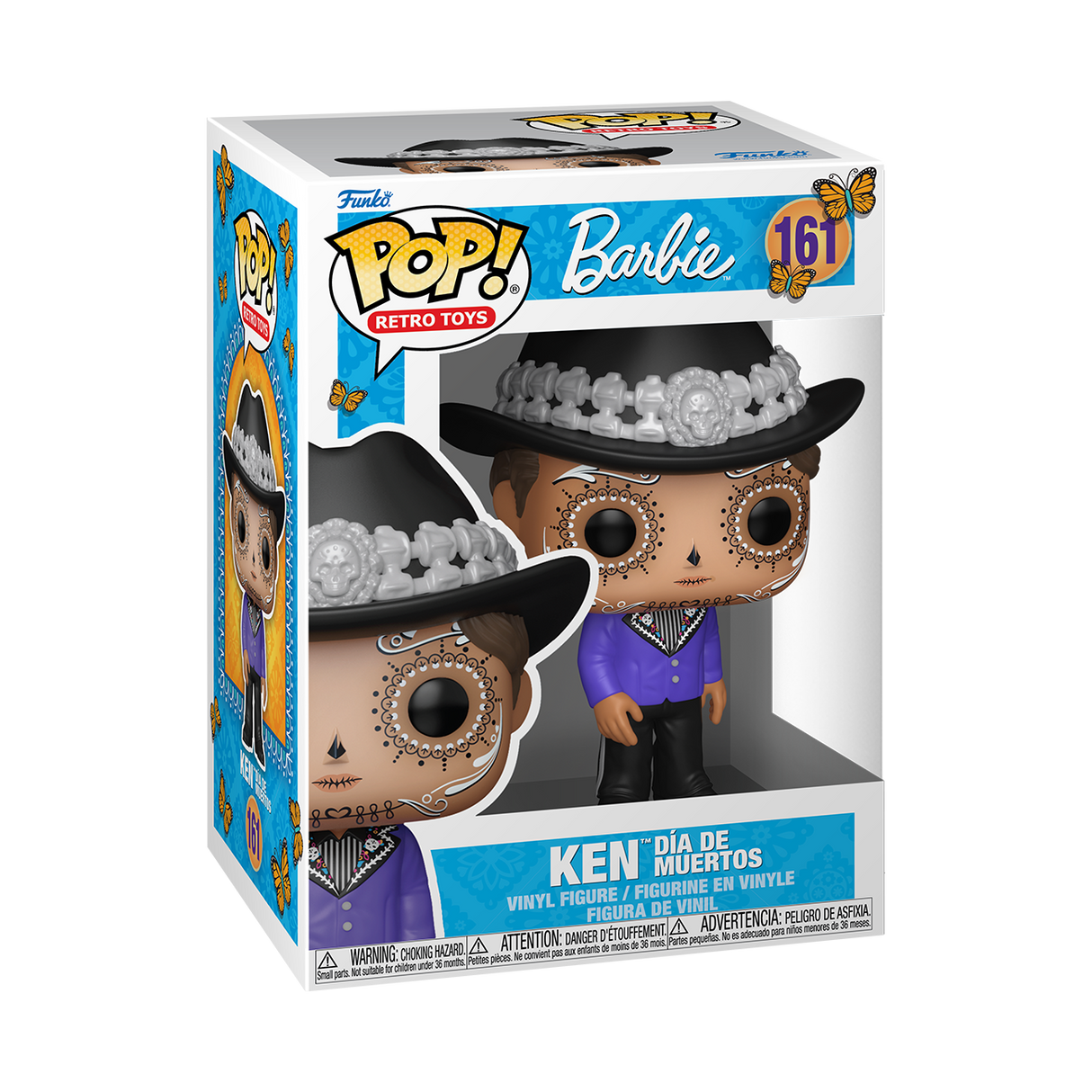Funko Pop! Retro Toys Barbie and Ken Dia De Muertos figures from Shak's Pop Shop, colorful collectible toy characters.