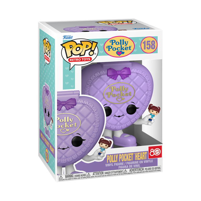 Funko Pop! Retro Toys Polly Pocket Heart figure from Shak's Pop Shop, featuring a collectible Polly Pocket character with a heart design