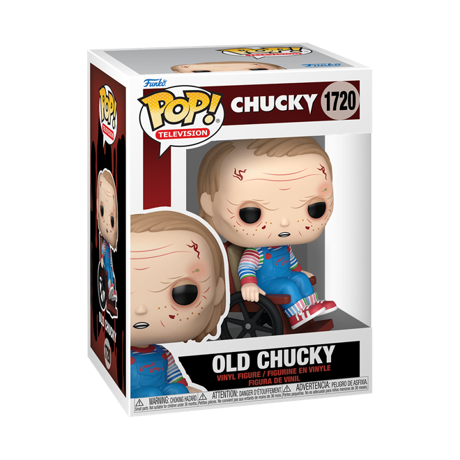 Funko Pop! Television Chucky figure featuring Old Chucky from the horror series, with detailed vinyl collectible design.