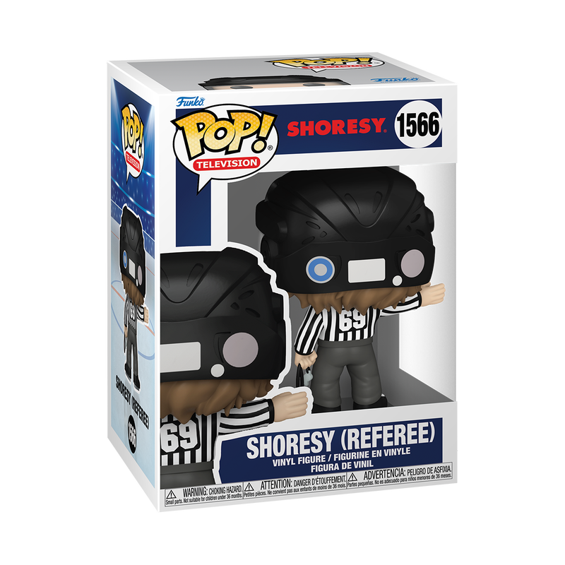 Funko Pop! Television Shorsey Referee figure from Shak's Pop Shop, featuring a cartoon-style referee with a whistle and striped uniform.
