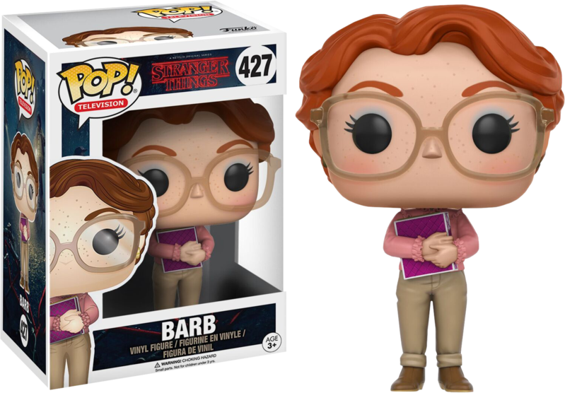 Funko Pop! Television Stranger Things Barb figure with box imperfection, collectible vinyl figure showcasing Barb's character.
