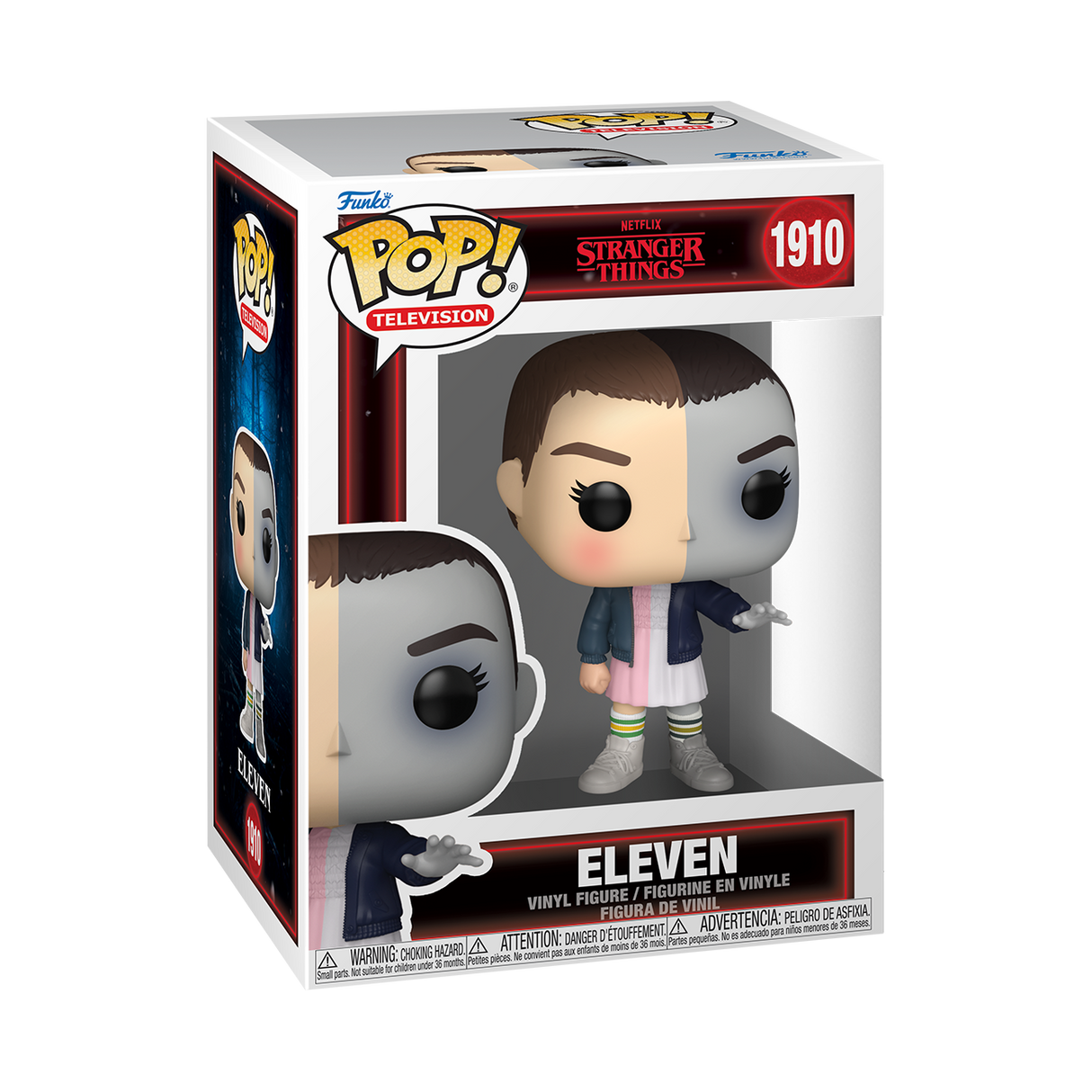 Funko Pop! Television Stranger Things Eleven (Split) figure, collectible vinyl toy with detailed character design from Shak's Pop Shop