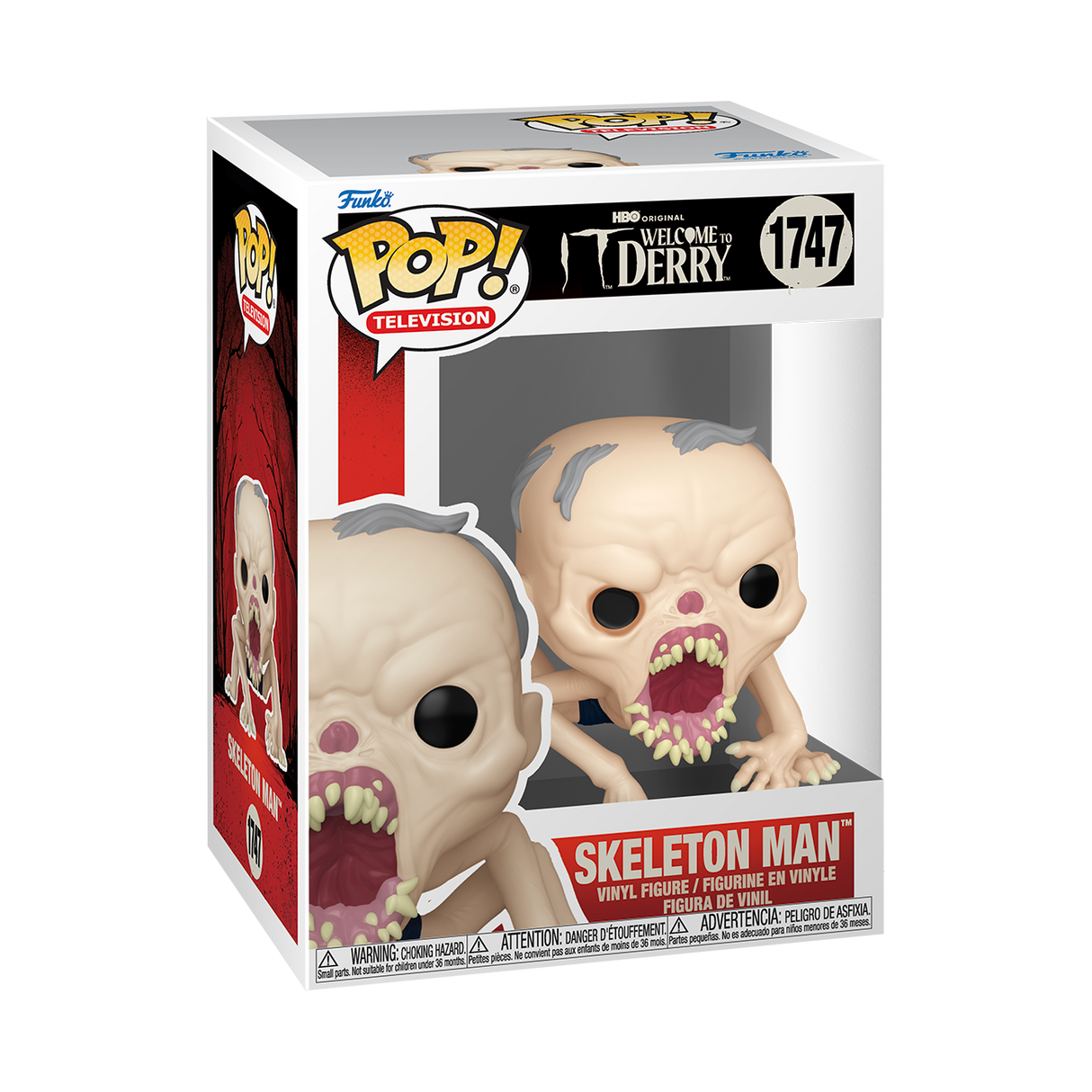 Funko Pop! Television Skeleton Man figure from Welcome to Derry series, collectible vinyl toy, detailed character design