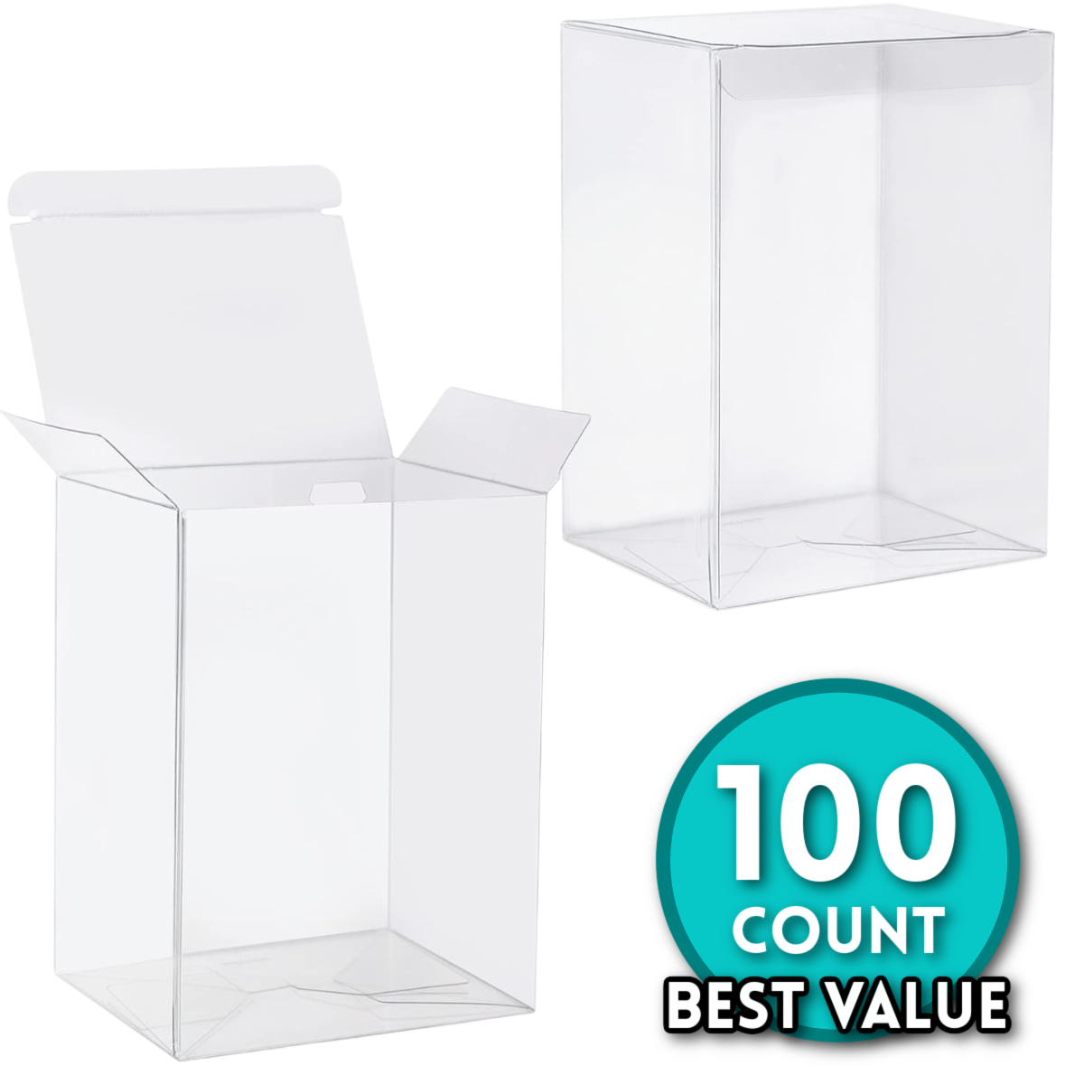 Shak's Pop Shop branded 4-inch Funko Pop! protector, 0.50mm thick, 100-pack, for safeguarding collectible figures