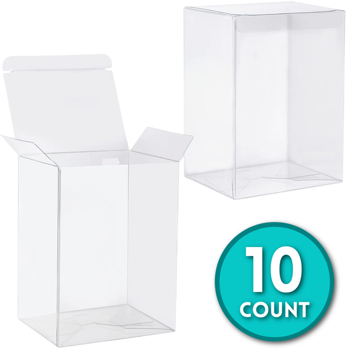Shak's Pop Shop branded 4-inch Funko Pop! protector, 0.50mm thick, set of 10 clear plastic protective cases for collectibles
