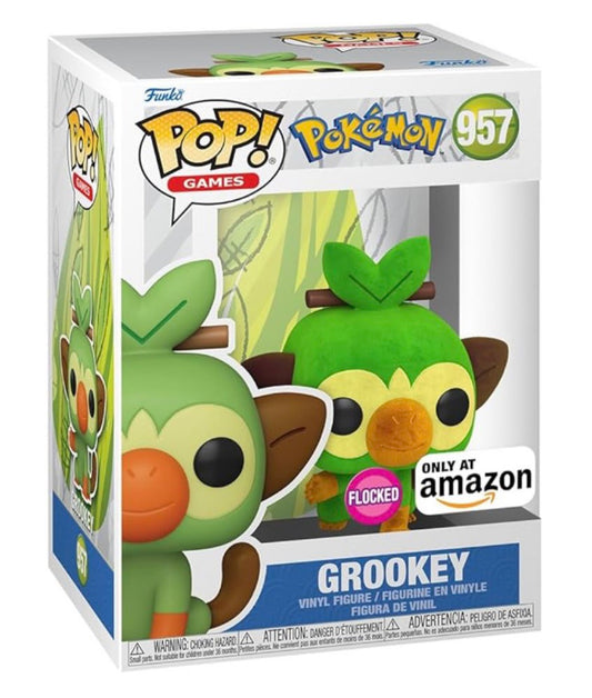 Funko Pop! Games: Pokemon: Grookey (Flocked) (Specialty Series Exclusive)