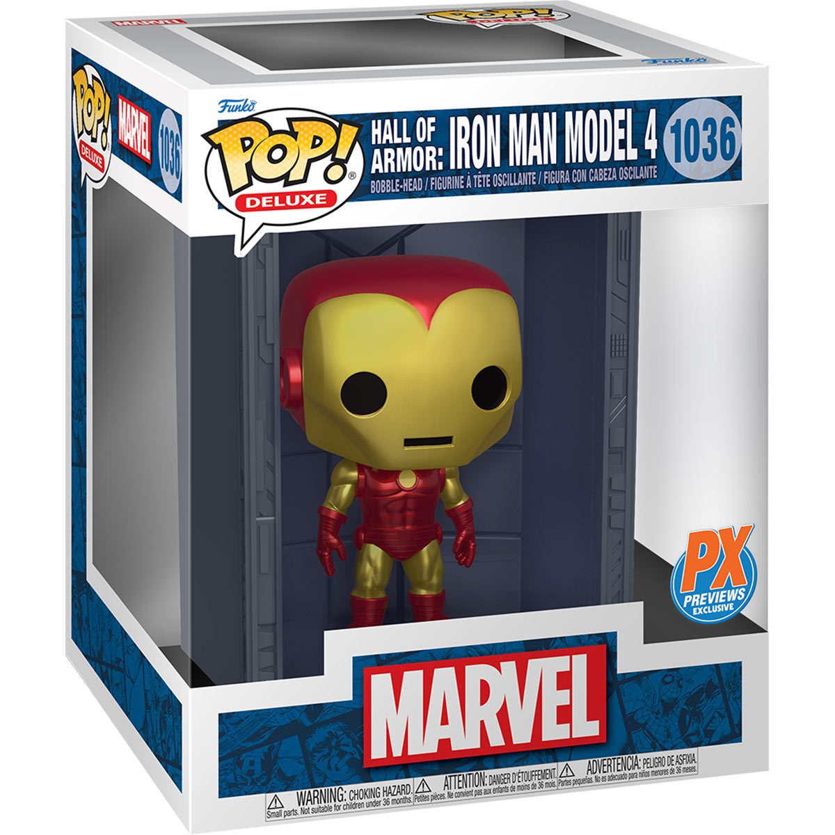 Funko Pop! Marvel: Iron Man Hall of Armor: Model 4 (PX Exclusive) (Box Imperfections)