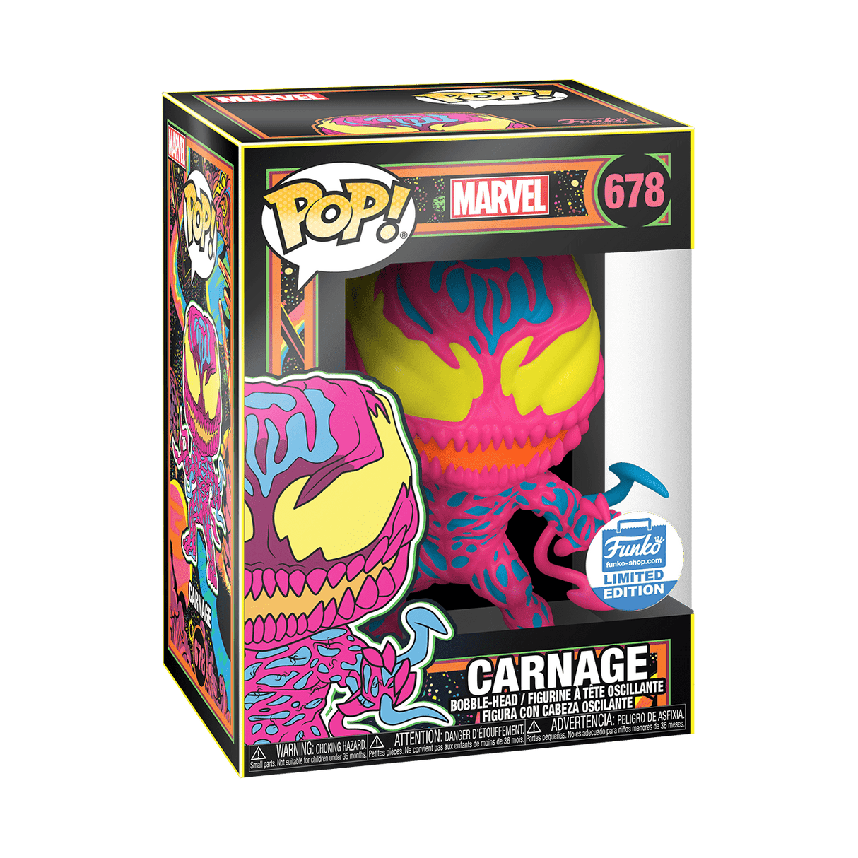 Funko Pop! Marvel: Carnage (Blacklight) (Funko Shop Exclusive)