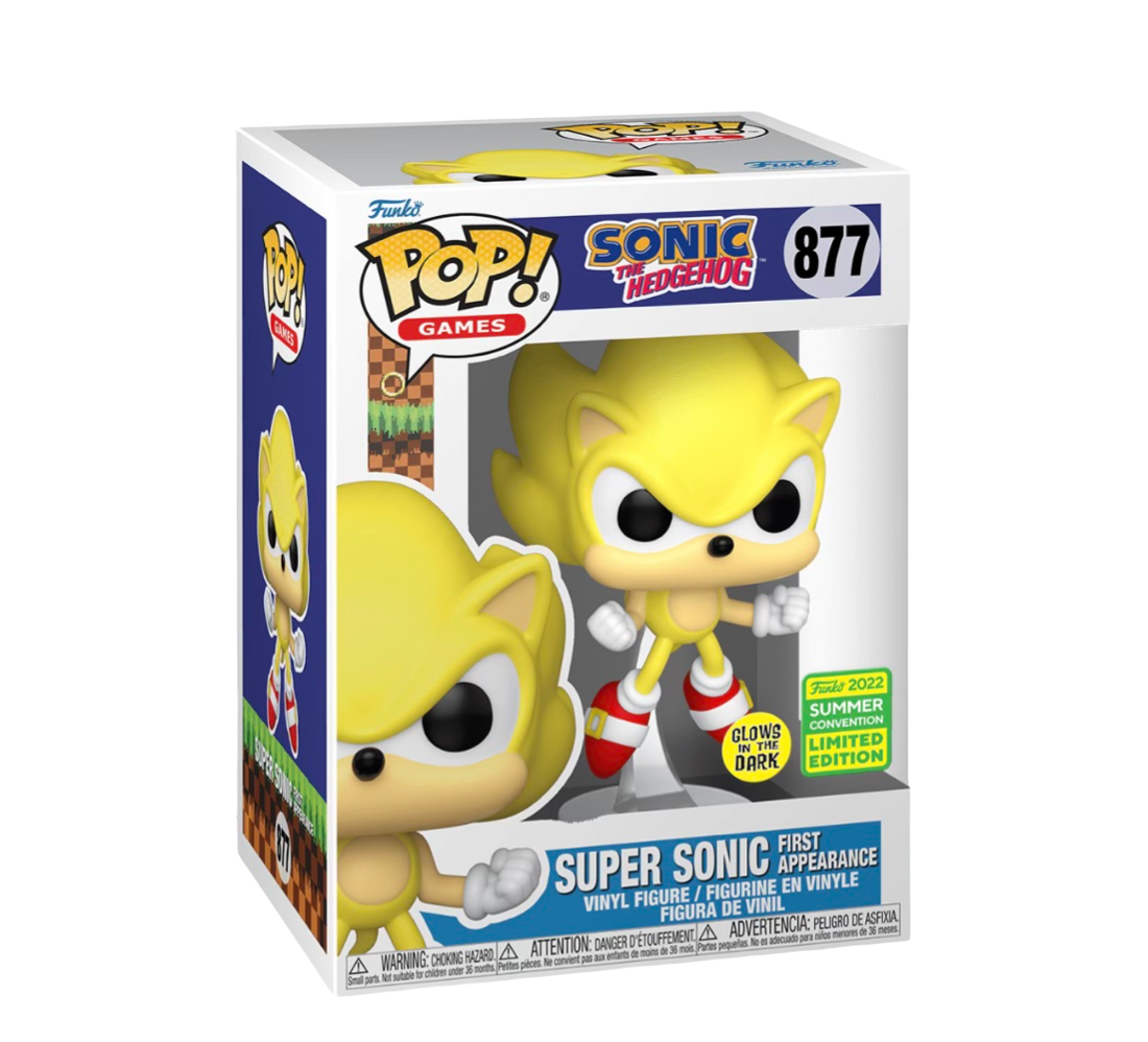 Funko Pop! Games: Sonic The Hedgehog: Super Sonic (Glow) (2022 SDCC Shared Exclusive) (Box Imperfection)