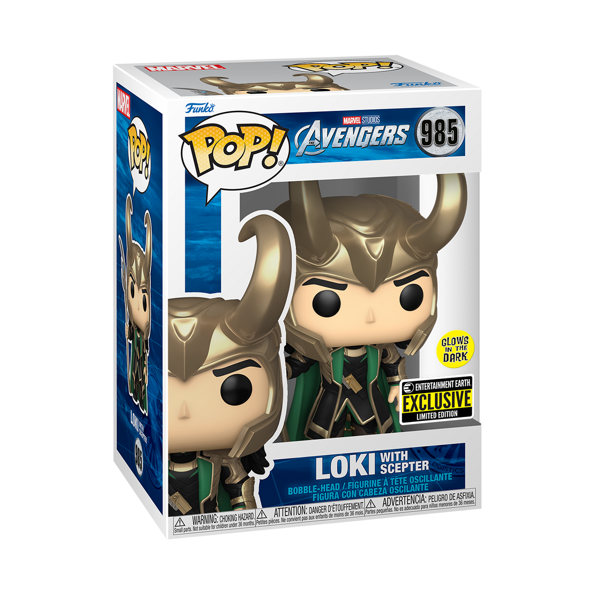 Funko Pop! Marvel: Avengers: Loki With Sceptre (Glow) (Entertainment Earth Exclusive)
