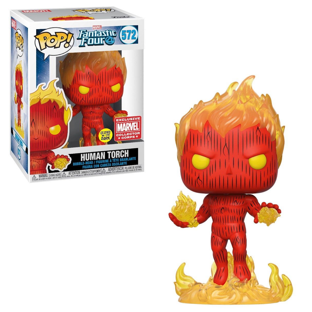 Marvel: Fantastic Four: Human Torch (Glow) (Marvel Collector Corps Exclusive) - Shak's Pop Shop