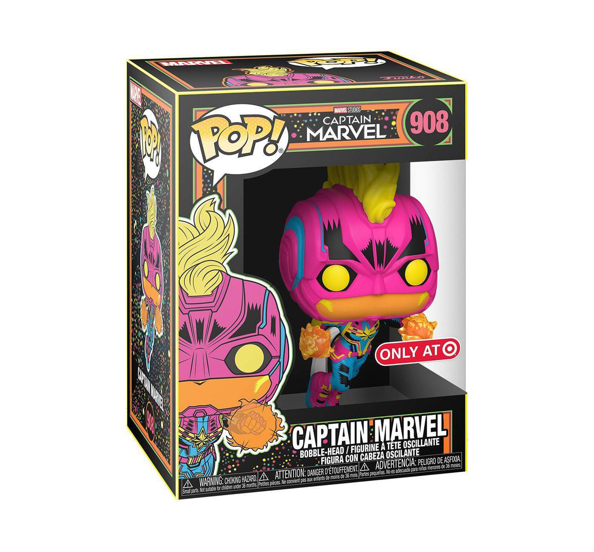 Funko Pop! Marvel: Captain Marvel: Captain Marvel (Black Light) (Target Exclusive)