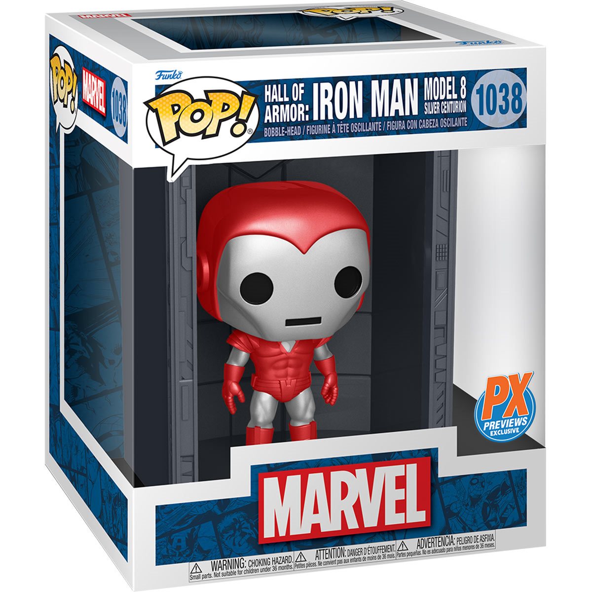 Funko Pop! Marvel: Iron Man Hall of Armor: Model 8 Silver Centurion (PX Exclusive)