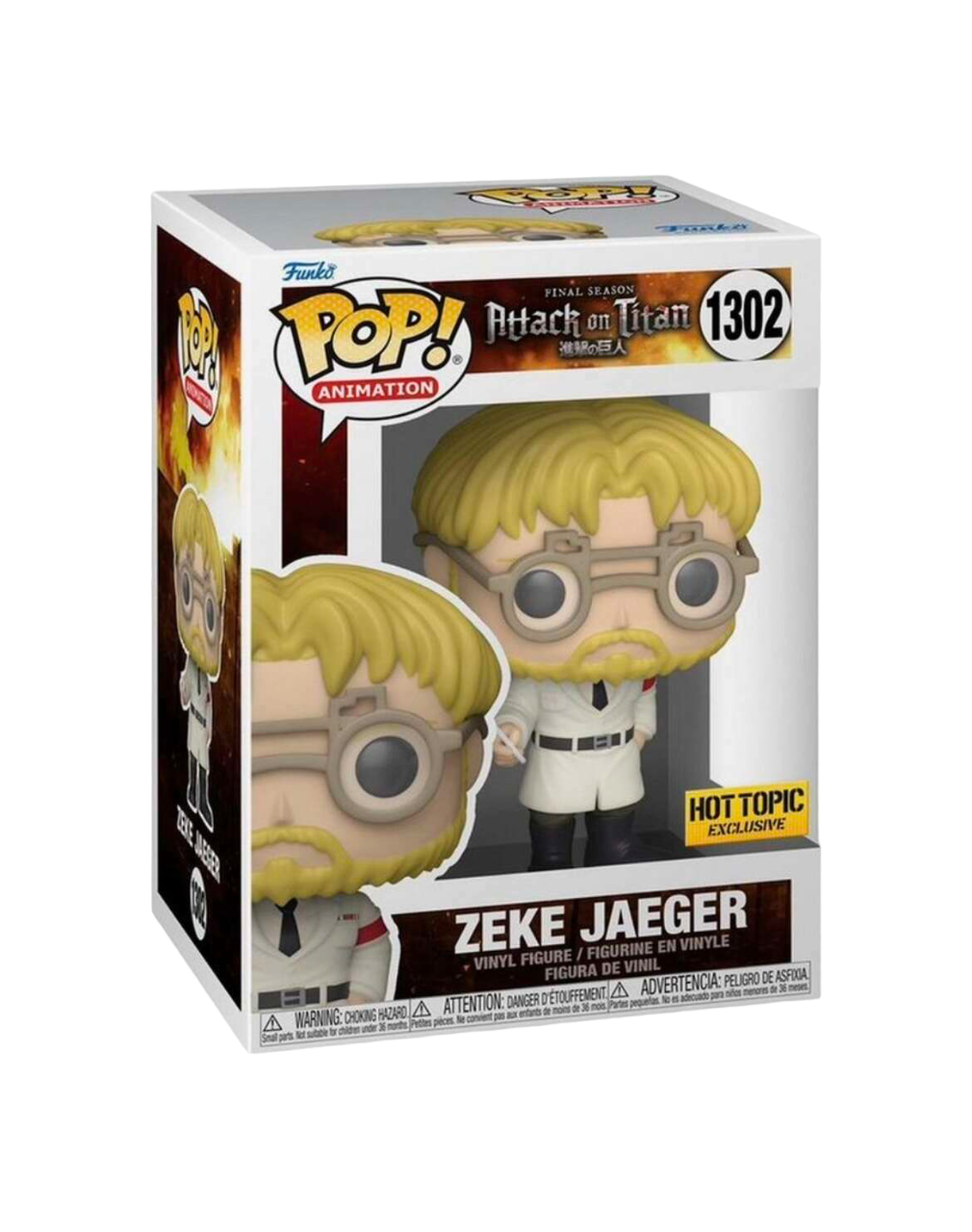 Funko Pop! Animation Zeke Jaeger figure from Attack On Titan, collectible vinyl figure by Shak's Pop Shop.