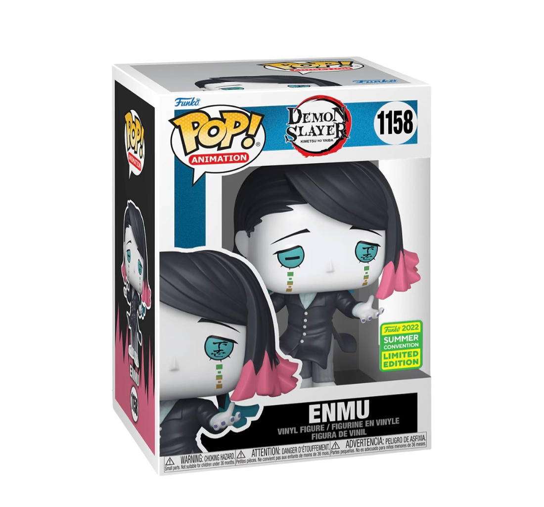Funko Pop! Animation: Demon Slayer Enmu figure from 2022 Summer Convention, detailed figure with colorful character design.