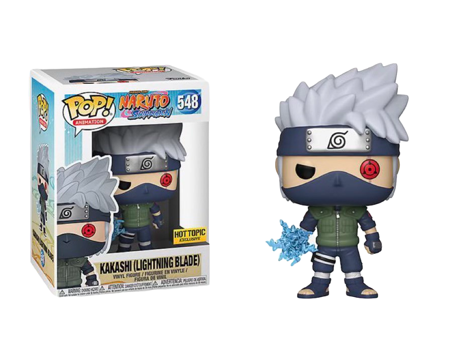Funko Pop! Animation Naruto Shippuden Kakashi Lightning Blade figure by Shak's Pop Shop, with box imperfection.