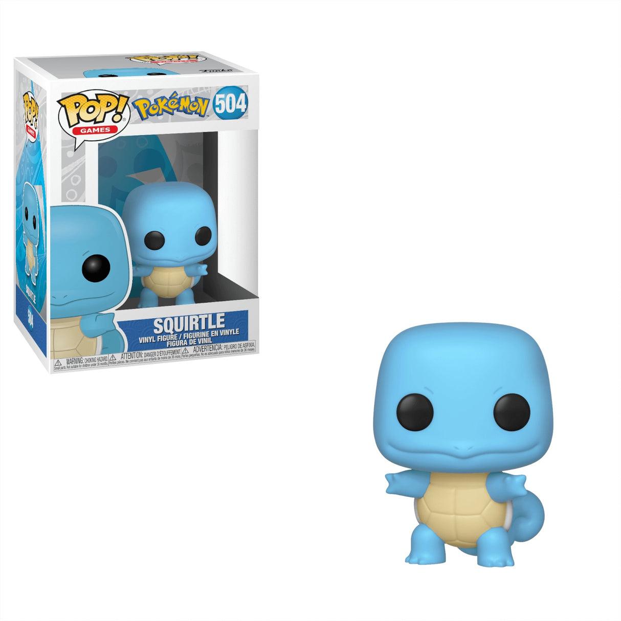 Funko Pop! Games Pokemon Squirtle figure from Shak's Pop Shop, in its box with slight imperfection visible.