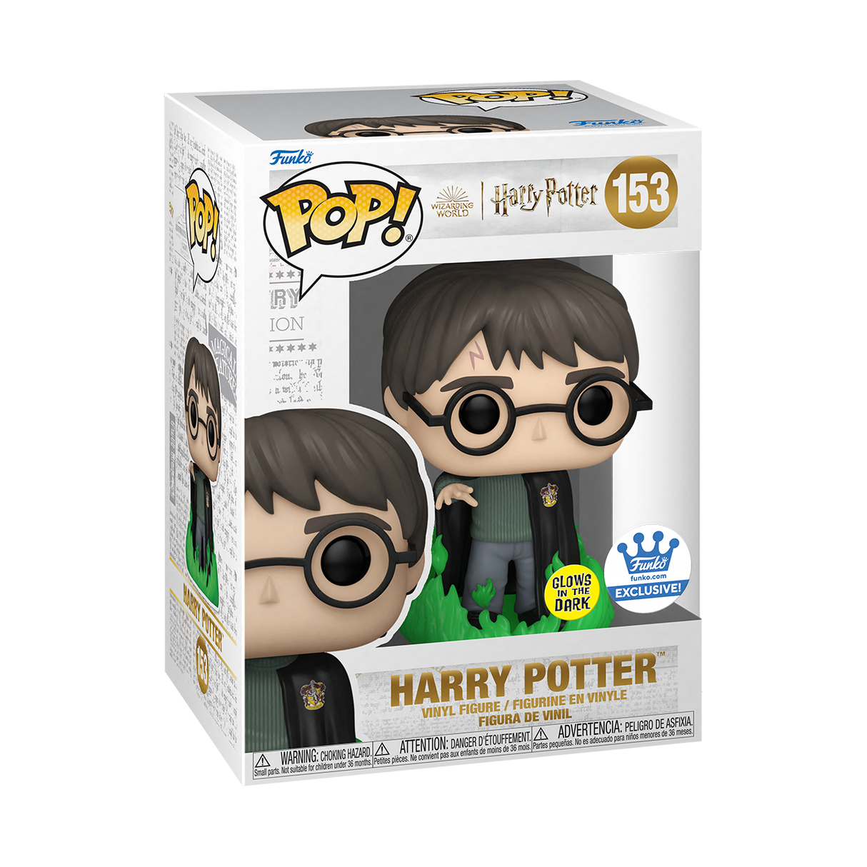 Funko Pop! Harry Potter with Floo Powder glow figure, an exclusive collectible from Shak's Pop Shop featuring Harry in wizard attire.