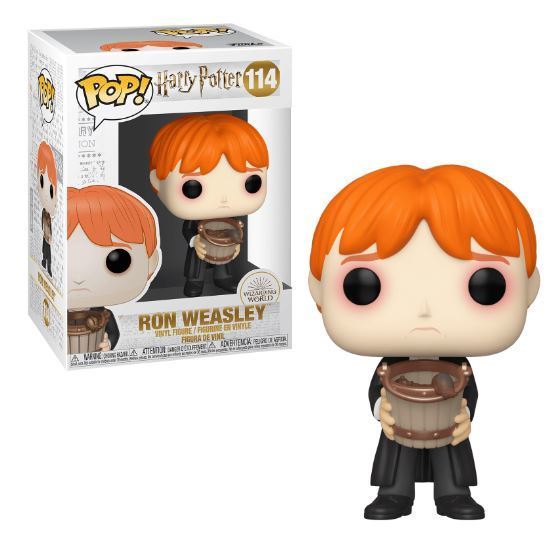 Funko Pop! Harry Potter Ron Puking Slugs with Bucket figure, collectible toy from the Harry Potter series, detailed character design.