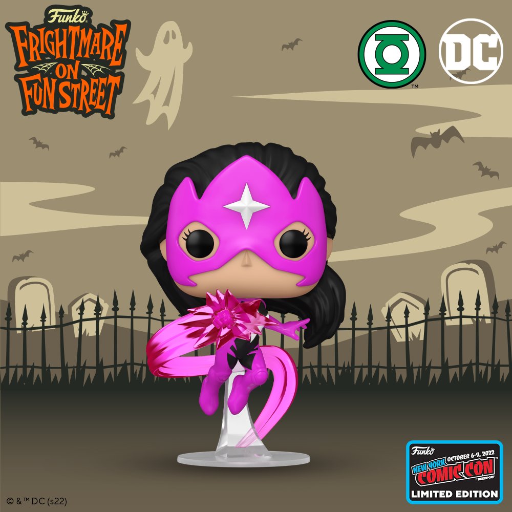 Funko Pop! Heroes DC Green Lantern Star Sapphire figure with NYCC 2022 con sticker, detailed collectible toy from Shak's Pop Shop