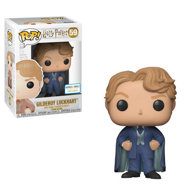 Funko Pop! Harry Potter Gilderoy Lockhart figure in blue suit from Movies collection, exclusive to Barnes & Noble, by Shak's Pop Shop.