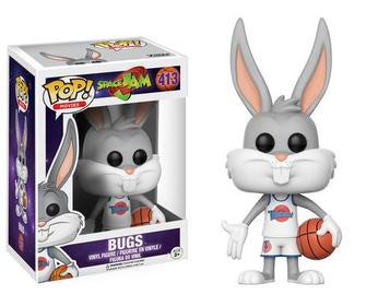 Funko Pop! Bugs Bunny from Space Jam, collectible vinyl figure by Shak's Pop Shop, featuring Bugs in his iconic basketball outfit.