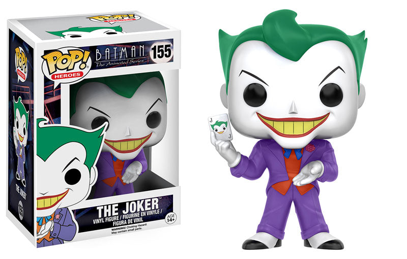 Funko Pop! figure of The Joker from Batman The Animated Series, collectible toy by Shak's Pop Shop.
