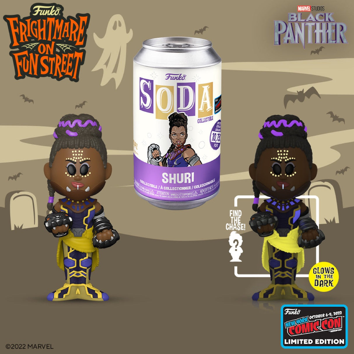 Funko Soda: Black Panther: Shuri W/ Chance Of Chase (2022 NYCC Con Sticker L.E 10,000)