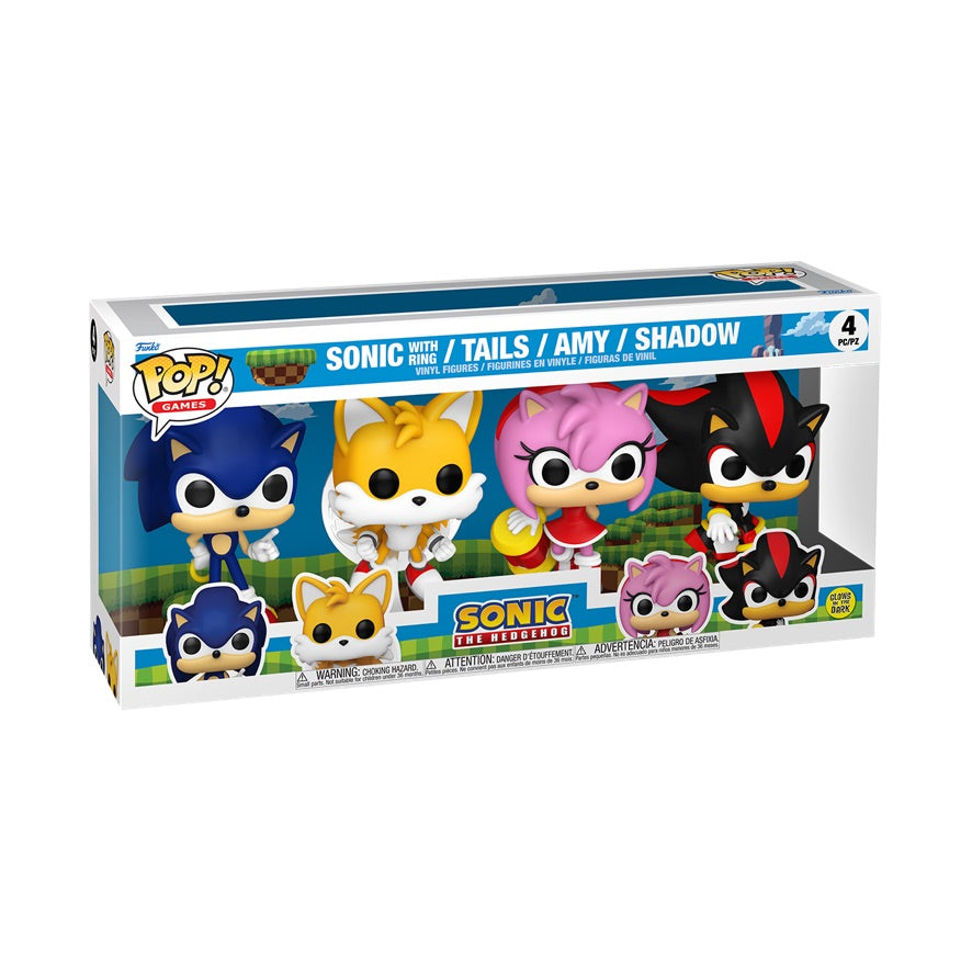 Funko Pop! Games: Sonic the Hedgehog (4 Pack) (Glow)