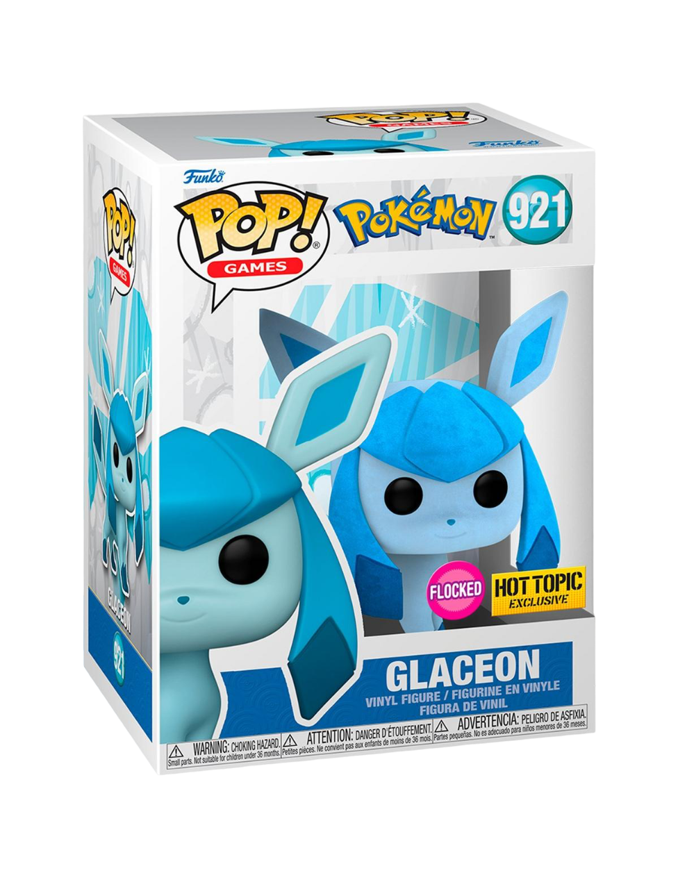 Games: Pokémon: Glaceon (Flocked) (Hot Topic Exclusive) (Box Imperfection)