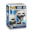 Funko Pop! Star Wars The Mandalorian and Grogu Snowtrooper figure, Shak's Pop Shop, with box imperfection, exclusive collectible.